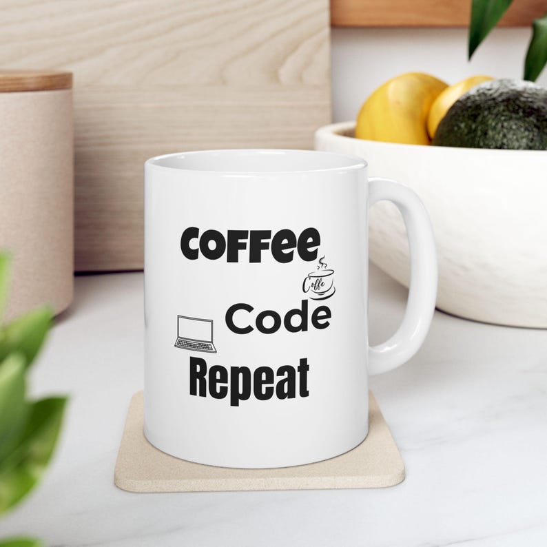 Coffee Code Repeat Mug Programmer Gift, Coding Coffee Lover Cup, Developer Funny Mug, Tech Geek Minimalist Coder Gift image 14