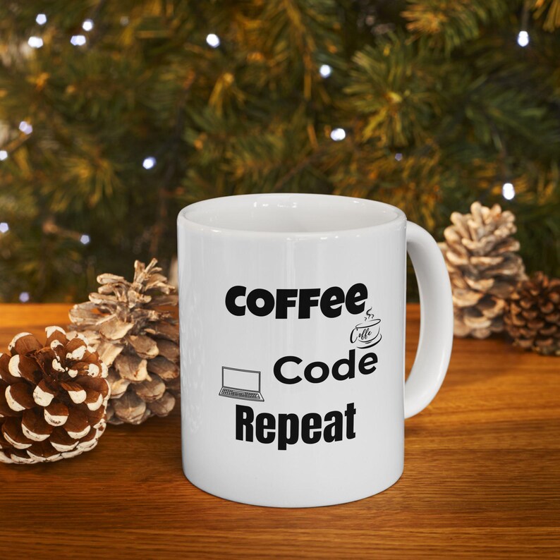 Coffee Code Repeat Mug Programmer Gift, Coding Coffee Lover Cup, Developer Funny Mug, Tech Geek Minimalist Coder Gift image 16