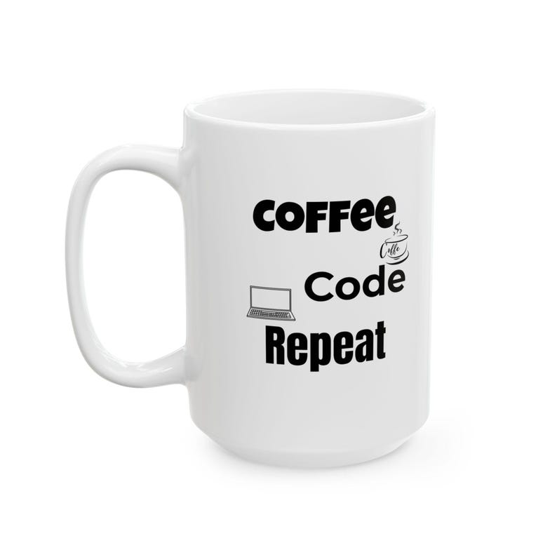 Coffee Code Repeat Mug Programmer Gift, Coding Coffee Lover Cup, Developer Funny Mug, Tech Geek Minimalist Coder Gift image 8