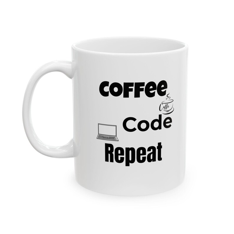 Coffee Code Repeat Mug Programmer Gift, Coding Coffee Lover Cup, Developer Funny Mug, Tech Geek Minimalist Coder Gift image 7