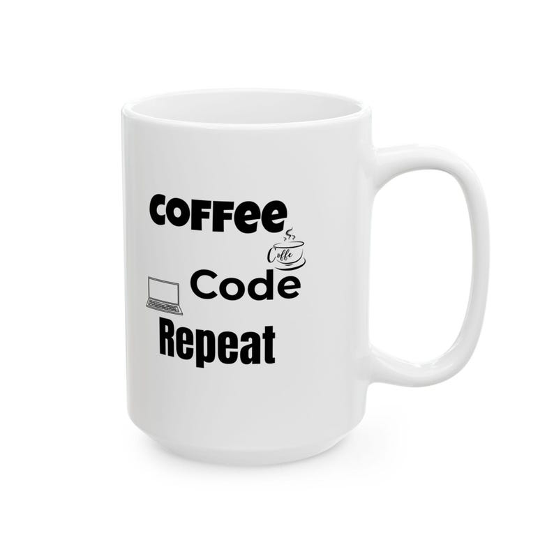 Coffee Code Repeat Mug Programmer Gift, Coding Coffee Lover Cup, Developer Funny Mug, Tech Geek Minimalist Coder Gift image 9