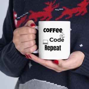Coffee Code Repeat Mug Programmer Gift, Coding Coffee Lover Cup, Developer Funny Mug, Tech Geek Minimalist Coder Gift image 17