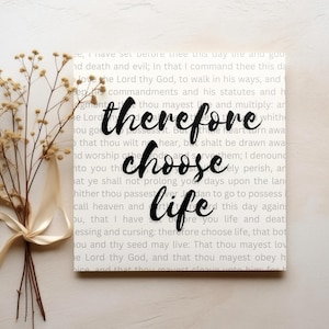 Choose Life, Digital Download, KJV Bible Art Print, Printable Bible Art, Christian Art, Scripture Print, Christian Wall Art for Wall,