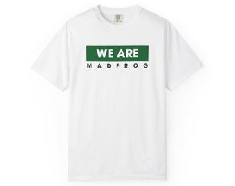 Camiseta WE ARE MADFROG / Camiseta con logo minimalista, diseño de caja verde