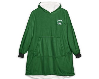 Manta con capucha Madfrog / Manta verde acogedora para usar puesta