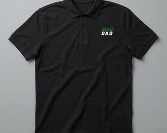 Polo MAD DAD / Logotipo bordado en el pecho, polo de trabajo negro