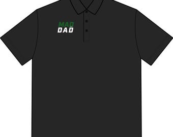 MAD DAD Polo Shirt | Embroidered Chest Logo, Casual Collared Shirt