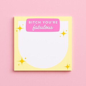 You're Doing Great Bitch Sticky Notes, ermutigender Notizblock für Frauen, süßes Affirmationspad, motivierende Schreibtischdekoration, positives Briefpapier