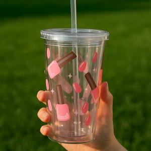 Nail Artist Tumbler, Beauty-Themed Libby Glass, Stylish Drinkware for Her, Gift for Nail Lovers, Spa Days, Esthetician Mug, Libbey Glass