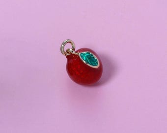 Colgante de granada, dije de fruta esmaltado en oro de 18 quilates, bonito dije de granada para pulsera, collar y pendientes, para hacer joyas DIY.