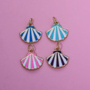 Shell Charm,18K Gold Filled Enamel Shell Charm,Ocean Inspiration Beach Starfish Shell Pendant Necklace Earring,For DIY Jewelry Making Supply