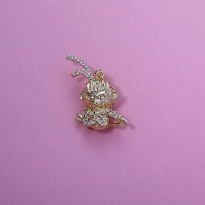 Black Myth Wukong Charms,18K Gold Plated CZ Fighting Buddha Pendant,The Great Sage Equaling Heaven Monkey King Charms Necklace DIY Jewelry