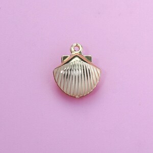 Shell Charms 18K Gold Filled Shell Minimalist Charm, Shell Photo Frame Charm Pendant Necklace Earrings,For DIY Jewelry Making Supply