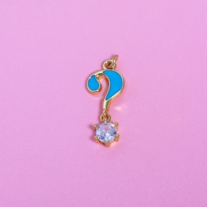 Question Mark Charms,18K Gold Filled Enamel CZ Question Mark Pendant,Question Mark Charms Bracelet Necklace Earrings For DIY Jewelry Making