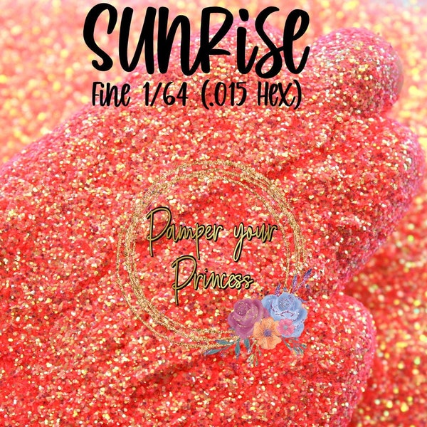 1oz  Fine 1/64" Glitter, Bright Coral Glitter, Coral Glitter, Neon Coral Glitter, Neon Coral Orange, SUNRISE Fine 2.0 see note