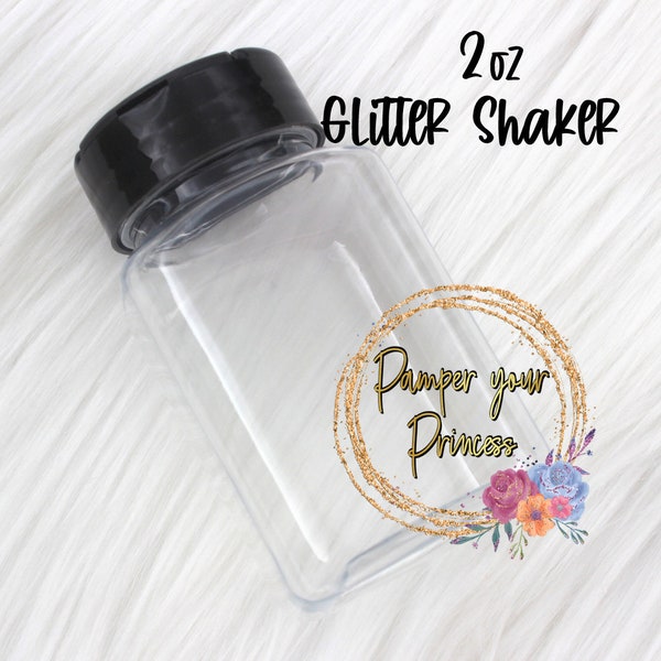 2oz Empty Glitter Shaker, Holds 2oz Roughly of Glitter, See Description Below, Plastic Glitter Square Shaker