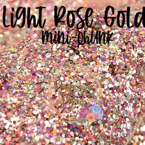 4oz Mini-Chunk, Metallic Glitter, Polyester Glitter, Holographic Glitter, Rose Gold Glitter, LIGHT ROSE Gold Mini-Chunk