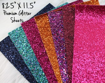 Premium Chunky Glitter Sheets, 8"x11.5" approximately, Chunky Glitter Sheets, Glitter Canvas, Premium Glitter Sheets