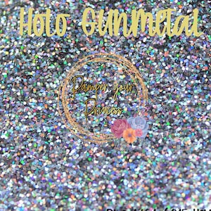 4oz Fine 1/64&quot; Size Loose Glitter, Shimmer Glitter, Sold By The Ounce, Holographic Grey Glitter, HOLOGRAPHIC GUNMETAL