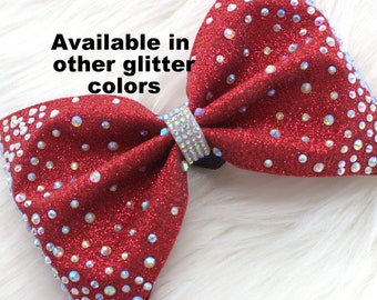 1pc Tailless Glitter Rhinestone Bowtie Hairbow Competition Bow Glitter Bow Glitter Bow Cheer Bow