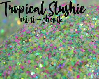 4oz Mini-Chunk, Polyester Glitter, Slime Glitter, Tumbler Glitter, Bright Rainbow Glitter, TROPICAL SLUSHIE