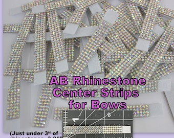 Rhinestone Center Strips Ready To Use Pre-Pressed Rhinestones to Stiff Felt and Cut Into Strips For You To Apply To Any Bow