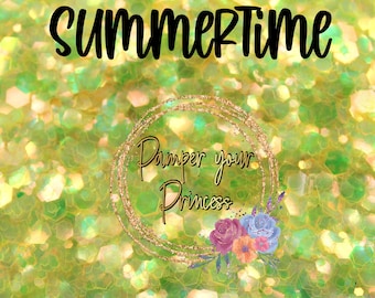 4oz Chunky Blend Glitter, Mixed Size Chunky Mix, Polyester Glitter Mixes, Iridescent Glitter, Bright Yellow Glitter, SUMMERTIME