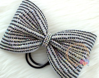 1pc Tailless Rhinestone Pearl Bow, Gorgeous Hairbow, High Quality Tailless Bow, Black Pearl Rhinestone Bow, See Description