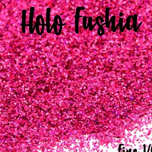 4oz  Fine Loose Glitter, Shimmer Glitter, Sold By The Ounce, Fine Fushia Glitter, Holographic Glitter, Pink Glitter, Holo FUSHIA