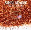 4oz  Fine 1/64" Loose Glitter, Orange Glitter, Deep Orange Glitter, BURNT ORANGE Fine