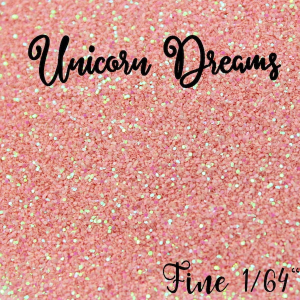 1oz  Fine Loose Glitter, 1/64" Size, Shimmer Glitter, Sold By The Ounce, Light Pink Glitter, Pink Color Shift, UNICORN DREAMS Fine