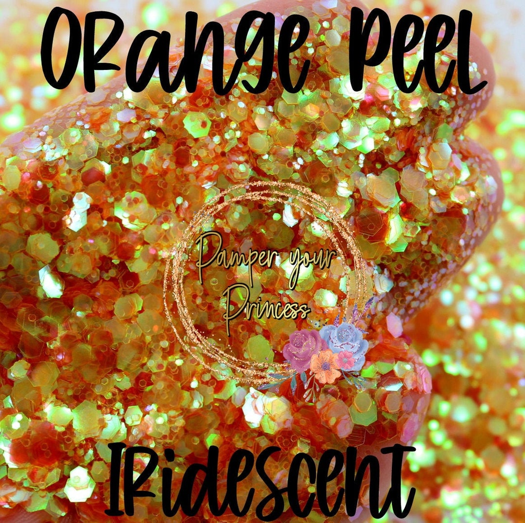 1oz Chunky Blend Glitter, Mixed Size Chunky Glitter, Orange Glitter