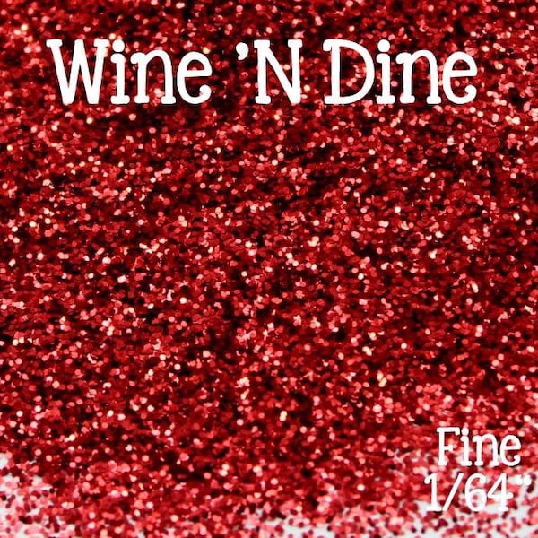 1oz  Fine 1/64" (.015 Hex) Polyester Glitter, Tumbler Glitter, Deep Red Glitter, Dark Red Glitter, Wine 'N Dine Fine