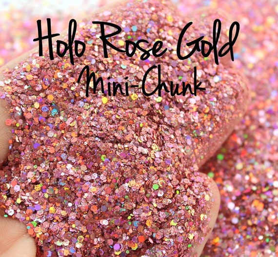 Rose Gold Holographic Chunky Glitter