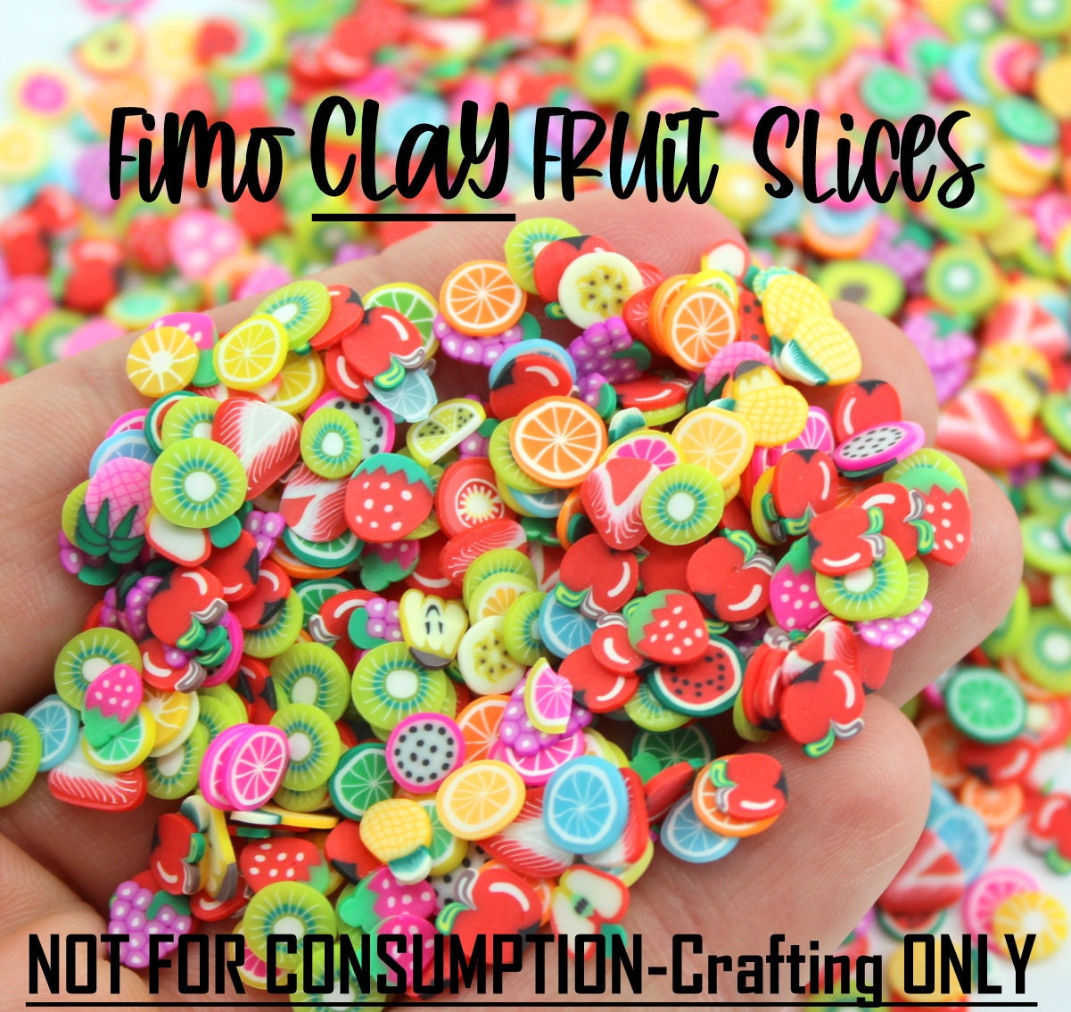 20g Assorted Slime Slices DIY Crafts Decorations Fruit Slices