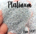 4oz  Fine 1/64" Loose Glitter, Holographic Silver Glitter, Color Shift Glitter, Silver Glitter, (Speckled) PLATINUM Fine