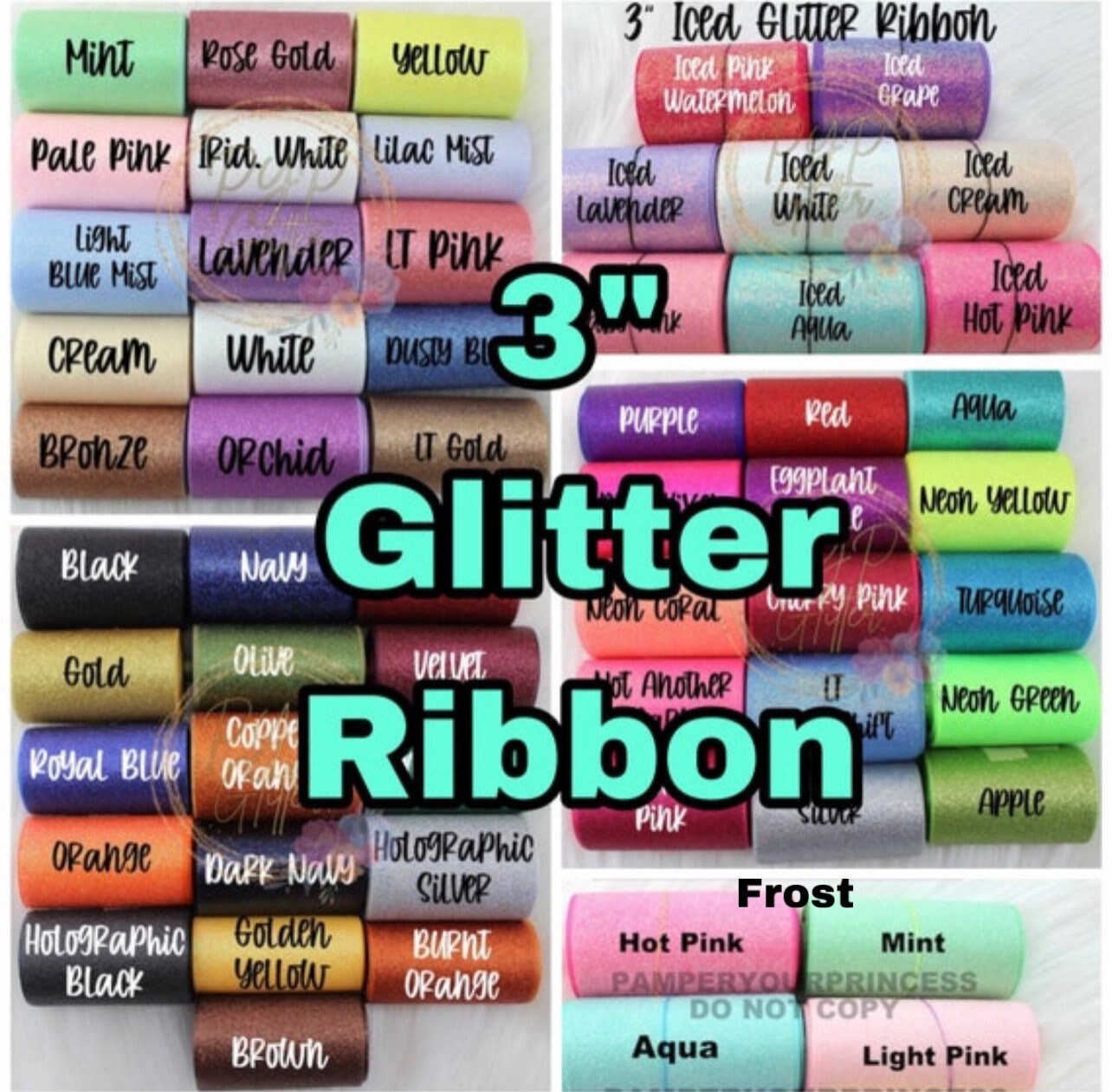 1yd 3 Glitter Ribbon Cheer Bow Ribbon Sparkly Glitter Etsy 日本