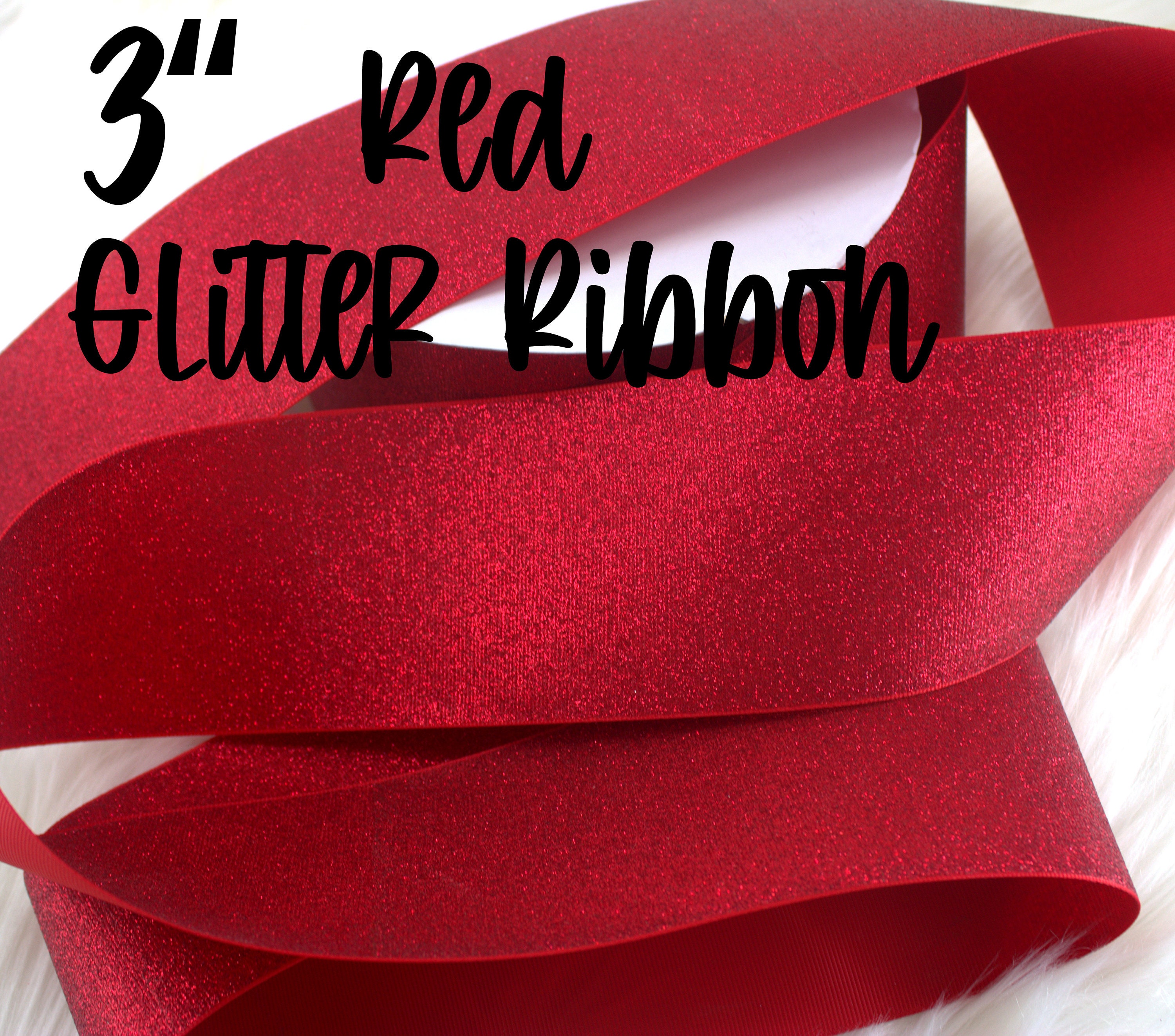 1yd 3 Glitter Ribbon Cheer Bow Ribbon Sparkly Glitter Etsy 日本