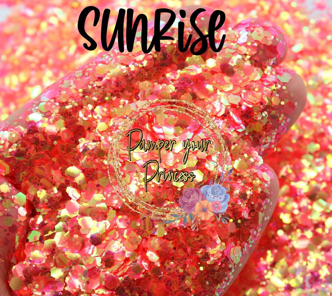1oz Chunky Blend Glitter Mixed Size Chunky Glitter Coral Etsy