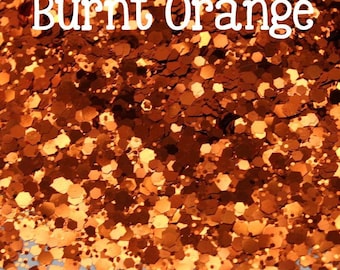 1oz Chunky Blend Glitter, Mixed Size Chunky Mix, Sold By the Ounce, Orange Chunky Glitter, Orange Glitter, BURNT ORANGE Chunky