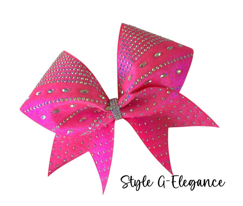 Pink Rhinestone Bow 1pc Cheer Bow Light Pink Satin Cheer Bow Pink Cheer Bow Pink Rhinestone ...