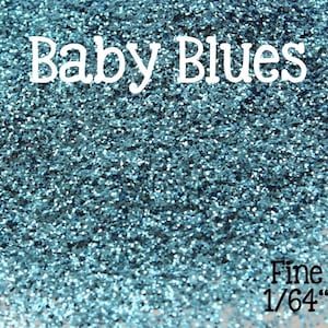 4oz  Fine 1/64&quot; Loose Glitter, Light Blue Glitter, Baby Blue Glitter, BABY BLUES Fine