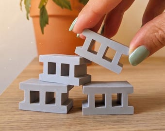 Miniatuur betonblokgummen • Schrijfblokkengummen • Rubberen gummen in de vorm van betonblokken