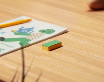 Afwassponsgum • Originele groene en gele rubberen gum • Minimalistische kantoorartikelen