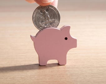 Spaarpot voor 1 munt • Bijzondere metalen spaarpot waar slechts 1 kwartje in past