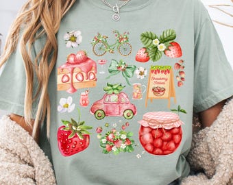Erdbeer Festival Sommer PNG, Erdbeer-Shirt-Design, Kirscherdbeere Sublimation PNG, Niedlicher Sommer Png, Erdbeerliebhaber, Sommerfrucht
