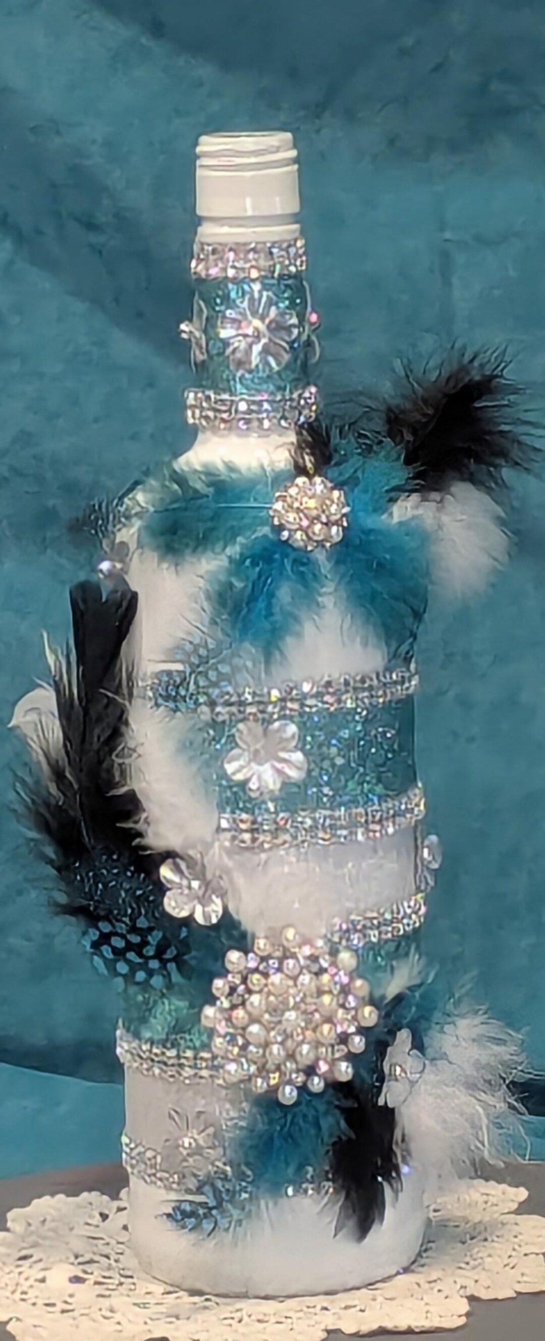 Sticker Bottle Rhinestone Rhinestone & Feather Decorative Bottle - Etsy