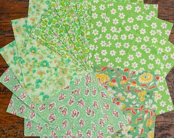 Vintage Fabric Charm Pack - Green Florals