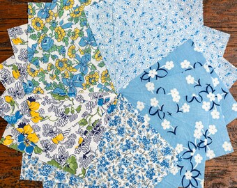 Vintage Fabric Charm Pack - Blue Florals