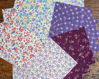 Vintage Fabric Charm Pack - Purple Florals